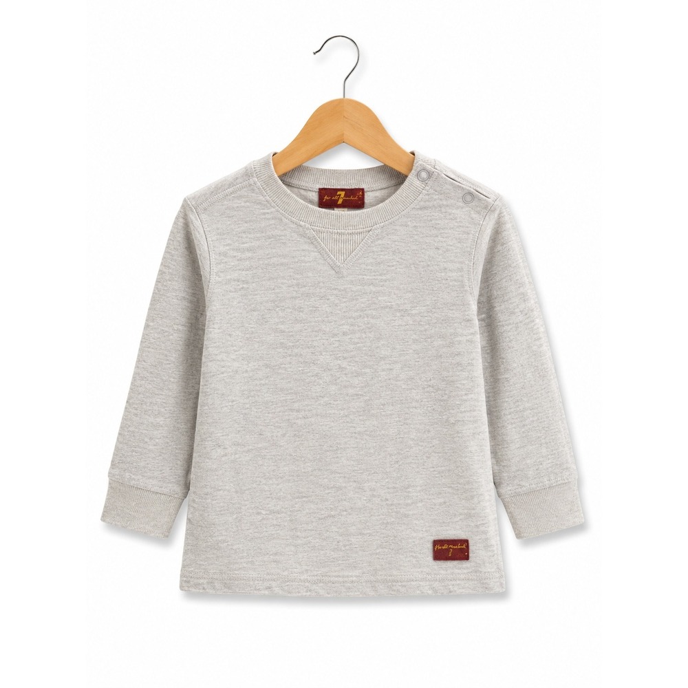 7‎ For All Mankind Boys Shirt Size 24 Months 7FAMK Gray Shoulder Snap Knit Top